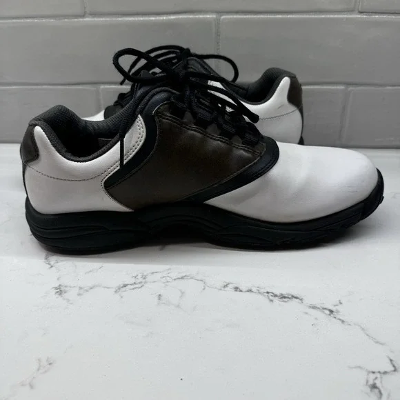 Footjoy Greenjoys Mens‎ 10.5 M Golf Shoes White Brown Saddle - Picture 7 of 15